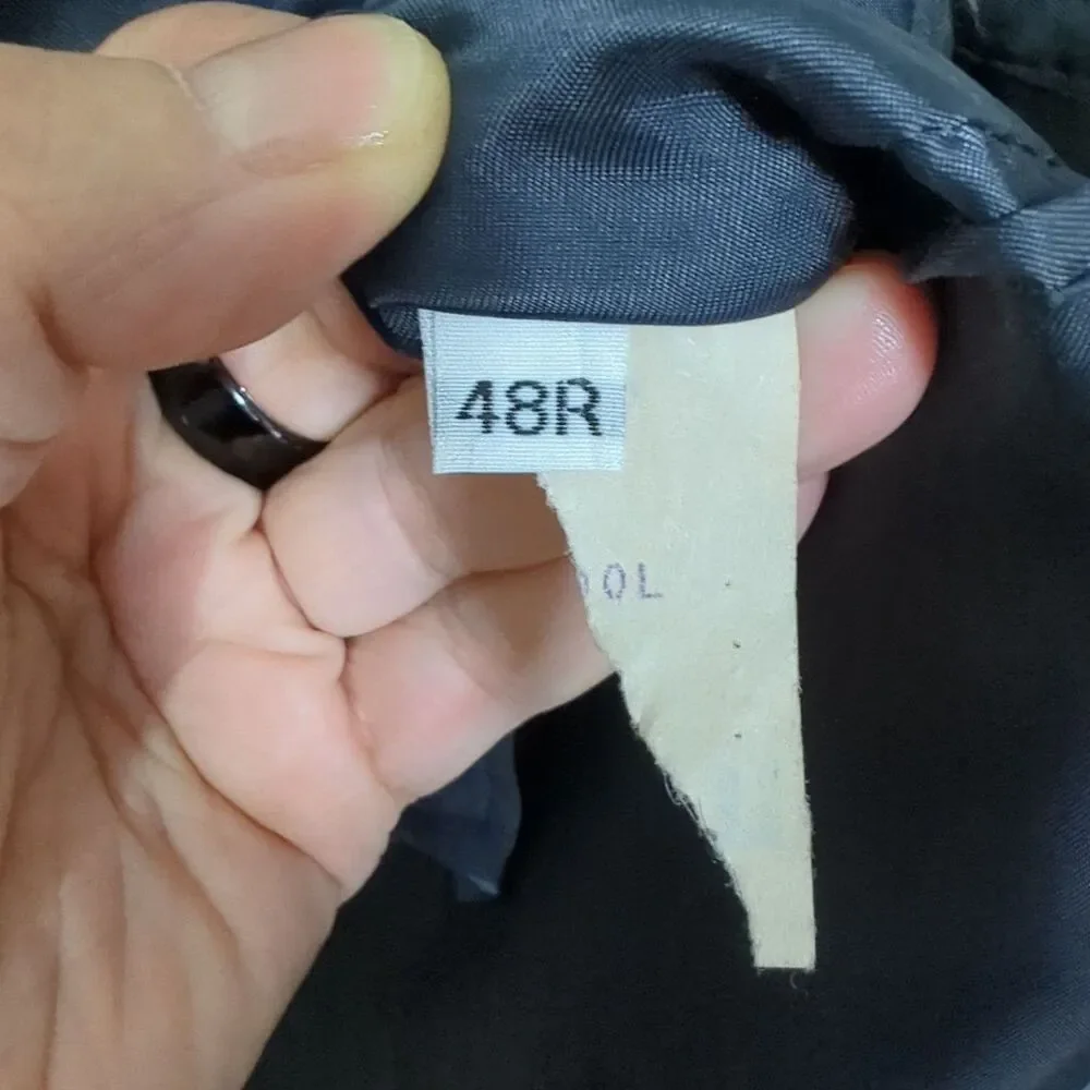Peter Millar 100% Wool Dual Vent Sport Jacket Blazer 48R Dark Grey Two Button